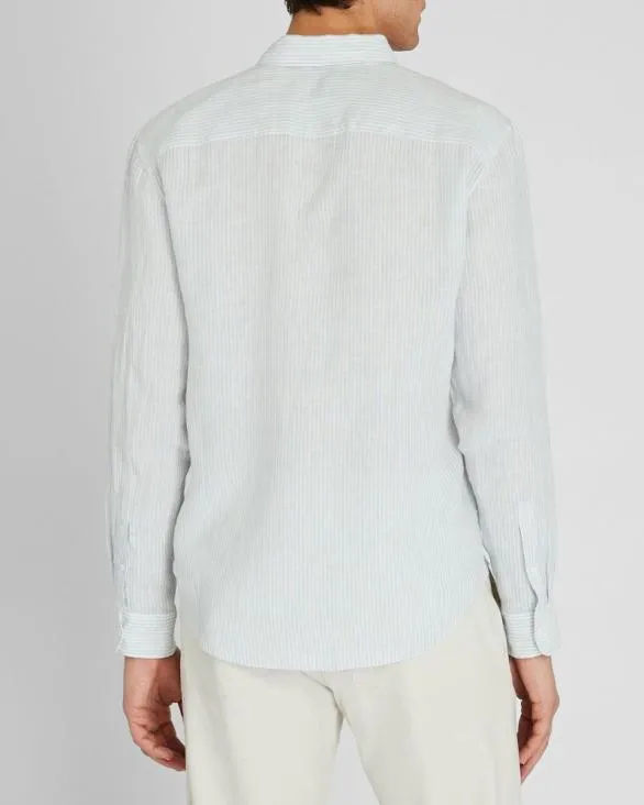 Club Monaco Shirts Slim LongSleeve ButtonDown Linen Shirt Taupe 8211 Men