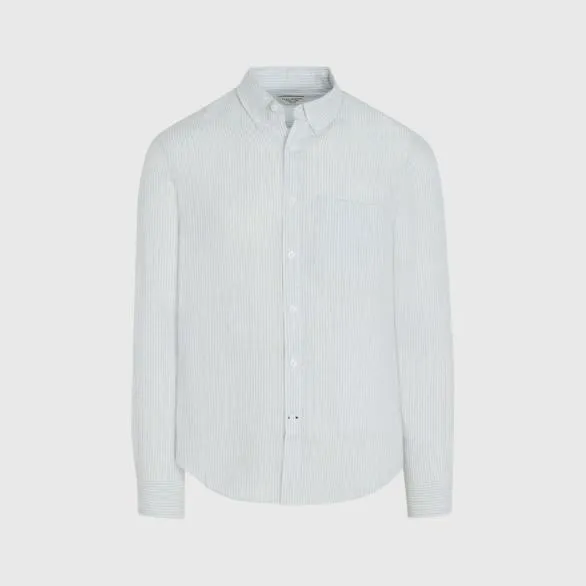 Club Monaco Shirts Slim LongSleeve ButtonDown Linen Shirt Taupe 8211 Men