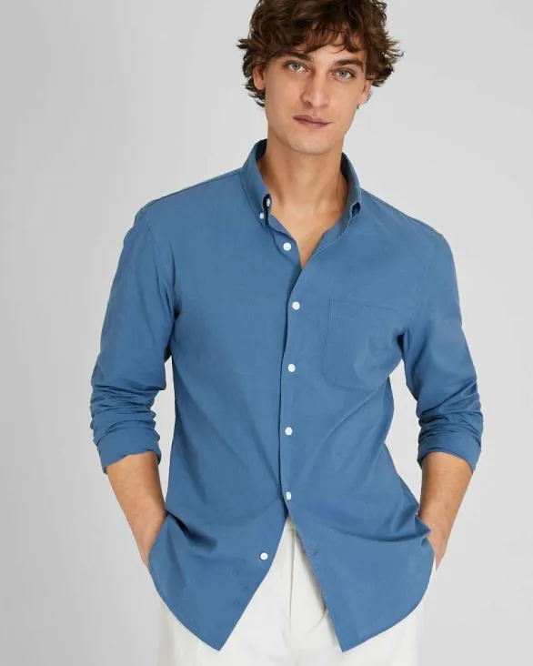 Club Monaco Shirts Solid Airy Poplin Shirt Medium Blue 8211 Men