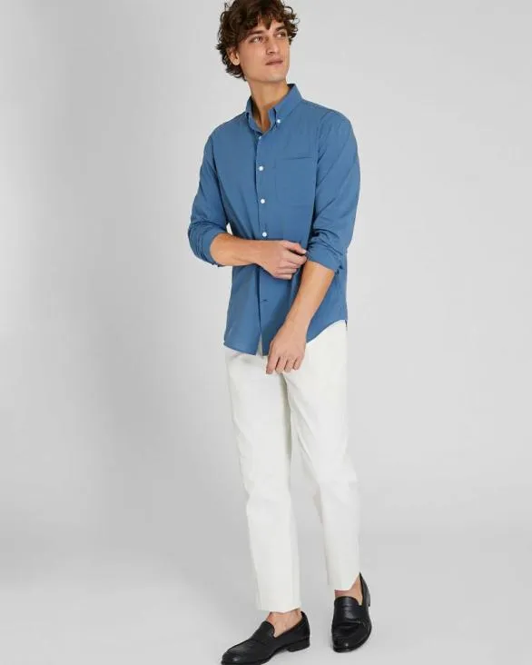 Club Monaco Shirts Solid Airy Poplin Shirt Medium Blue 8211 Men