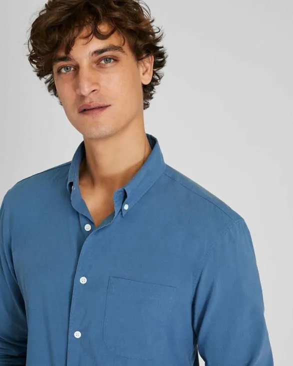 Club Monaco Shirts Solid Airy Poplin Shirt Medium Blue 8211 Men