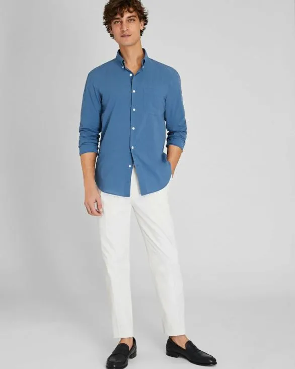 Club Monaco Shirts Solid Airy Poplin Shirt Medium Blue 8211 Men