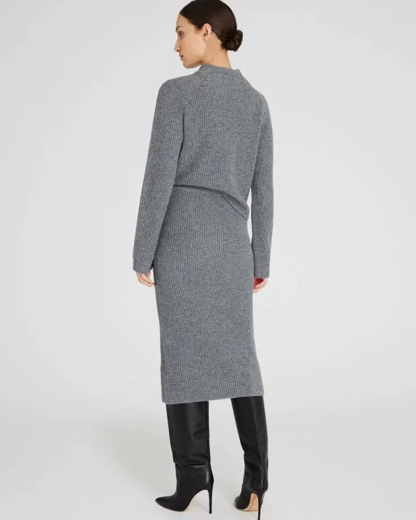 Club Monaco Skirts Cashmere Ribbed Midi Skirt Charcoal Heather 8211 Women