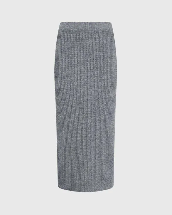 Club Monaco Skirts Cashmere Ribbed Midi Skirt Charcoal Heather 8211 Women