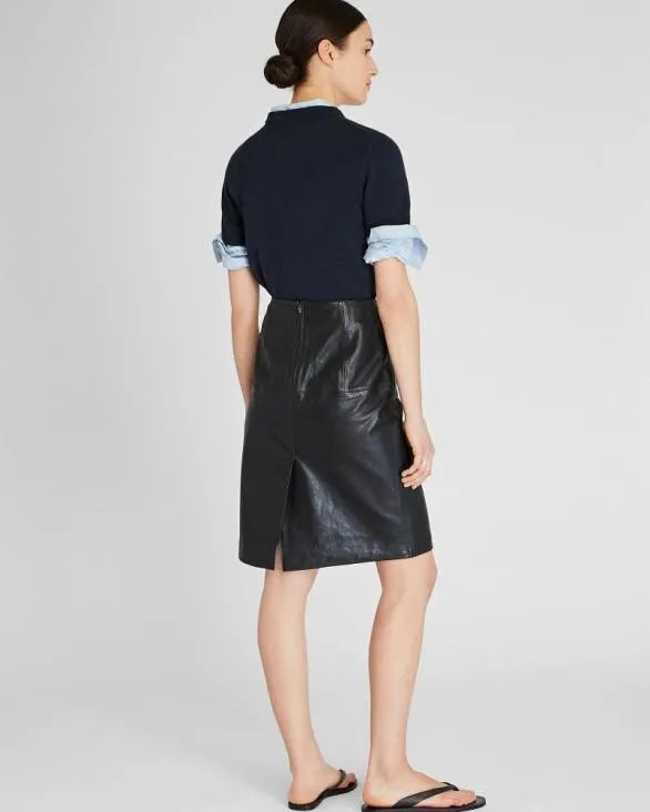 Club Monaco Skirts Leather Midi Pencil Skirt Black 8211 Women