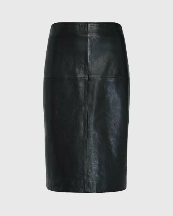 Club Monaco Skirts Leather Midi Pencil Skirt Black 8211 Women