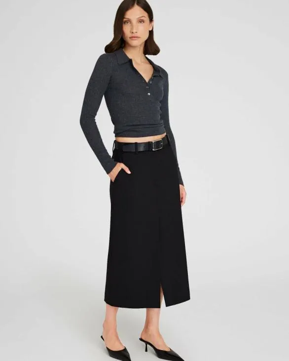 Club Monaco Skirts Trouser Midi Skirt Black 8211 Women