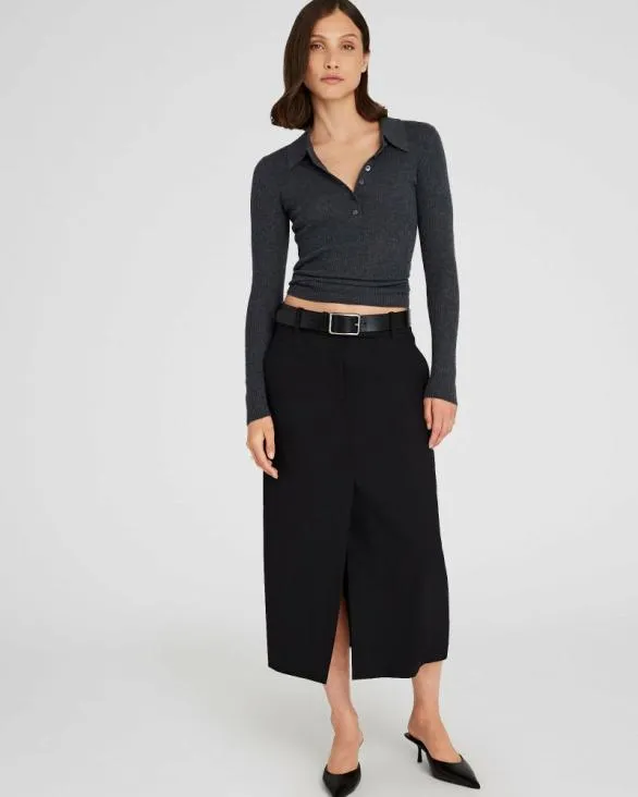 Club Monaco Skirts Trouser Midi Skirt Black 8211 Women