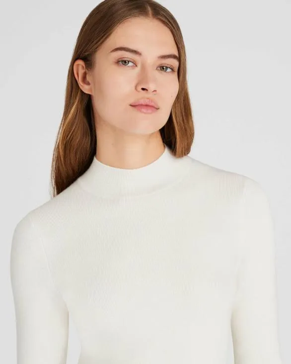 Club Monaco Sweaters Merino Rib Mockneck Sweater Ivory 8211 Women