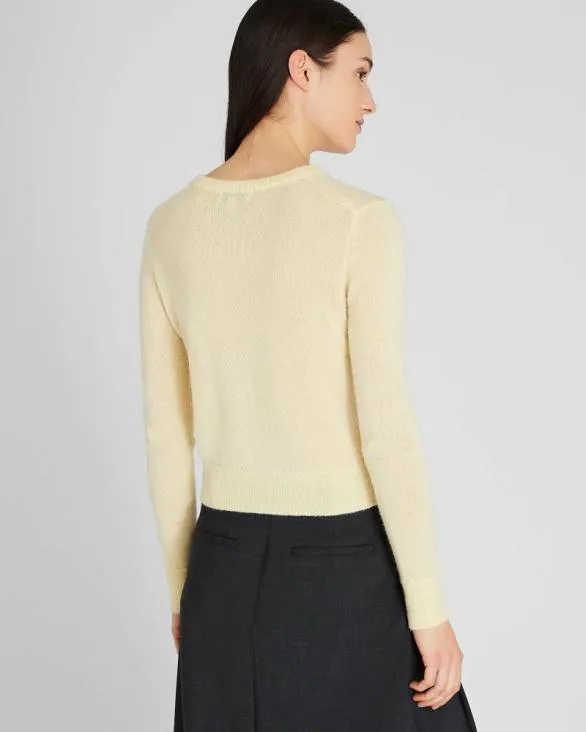 Club Monaco Sweaters Mohair Blend Crewneck Sweater Pale Yellow 8211 Women