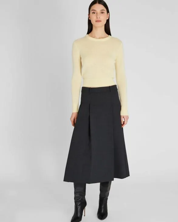 Club Monaco Sweaters Mohair Blend Crewneck Sweater Pale Yellow 8211 Women
