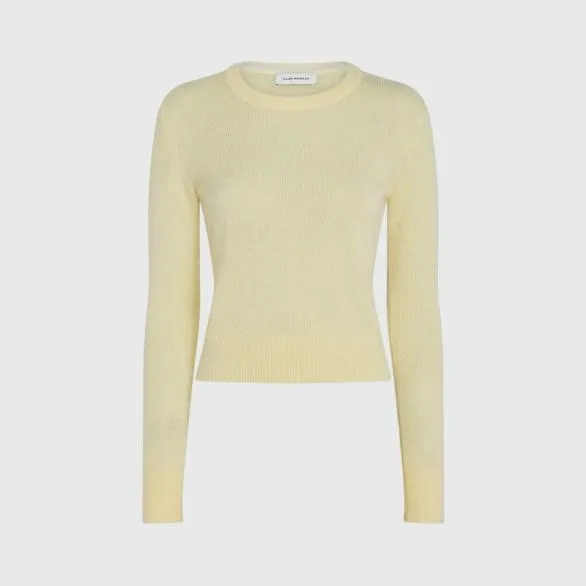 Club Monaco Sweaters Mohair Blend Crewneck Sweater Pale Yellow 8211 Women