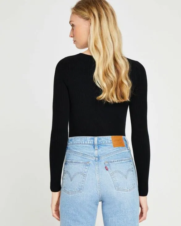 Club Monaco Sweaters Shrug Neck Rib Sweater Black 8211 Women