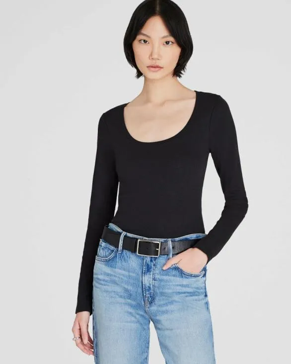 Club Monaco Tees Bowee LongSleeve Scoop Neck Tee Black 8211 Women