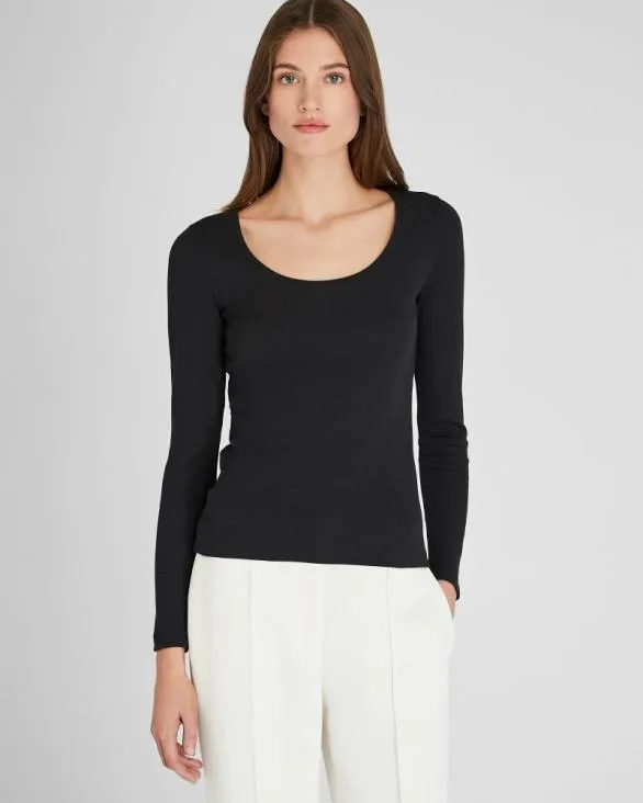 Club Monaco Tees Bowee LongSleeve Scoop Neck Tee Black 8211 Women