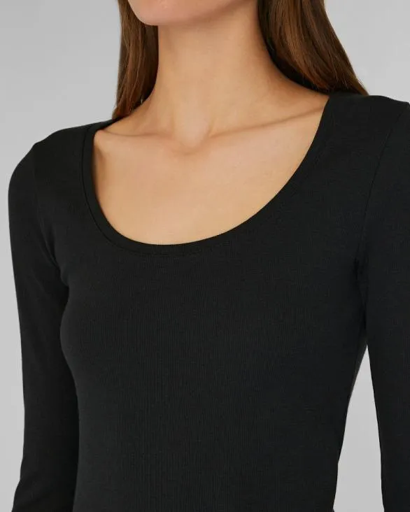 Club Monaco Tees Bowee LongSleeve Scoop Neck Tee Black 8211 Women
