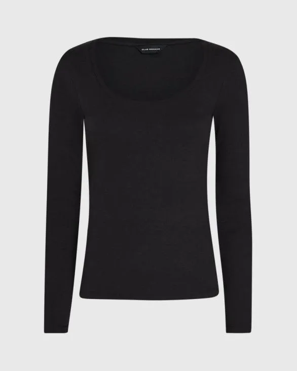 Club Monaco Tees Bowee LongSleeve Scoop Neck Tee Black 8211 Women