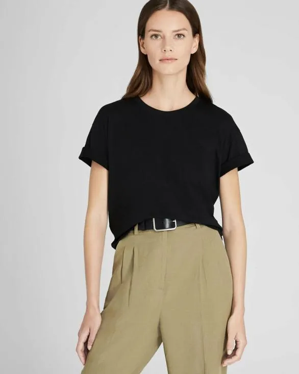 Club Monaco Tees Boxy Pima Tee Black 8211 Women