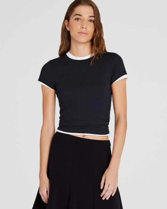 Club Monaco Tees Pima Bowee Tee Black 8211 Women