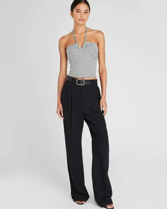 Club Monaco Tops Gingham Knit Top Whiteblack 8211 Women