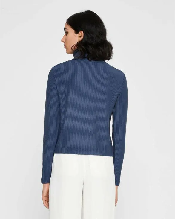 Club Monaco Tops Meredy RibKnit Turtleneck Top Navy 8211 Women