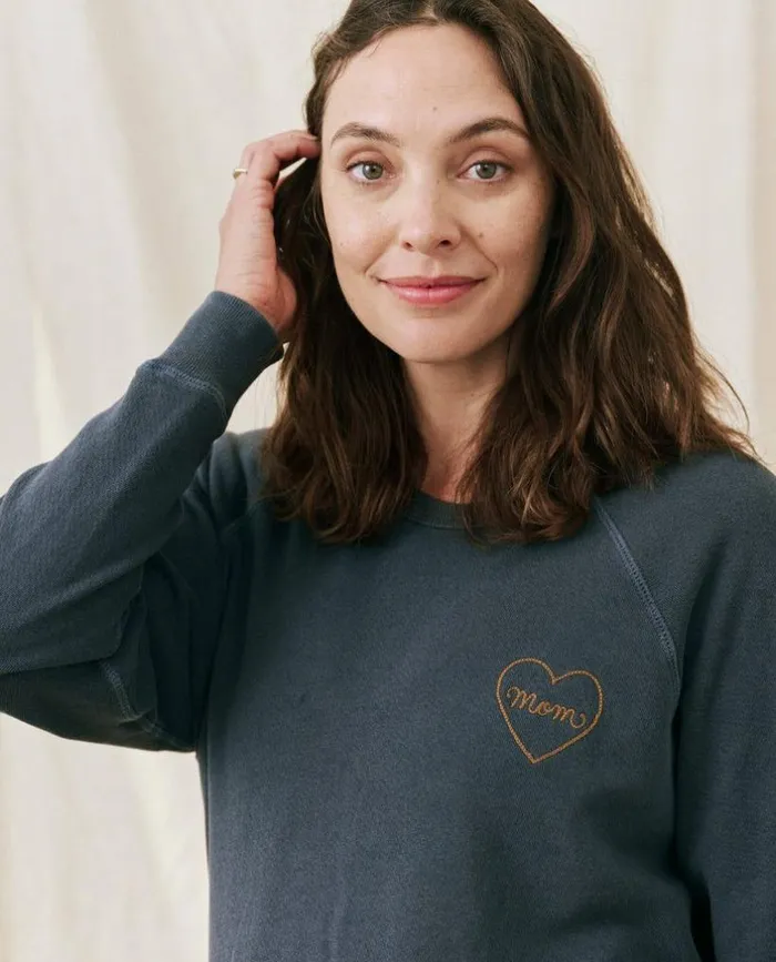 CollectionTees and Sweats The Great The Mom Embroidered College Sweatshirt Navy With Spice CollectionTees and Sweats The Great The Mom Embroidered College Sweatshirt Navy With Spice
