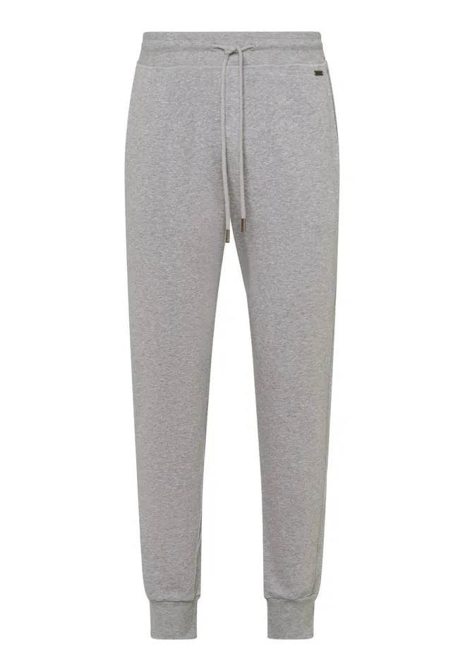 Cotton Drawstring Lounge Pants Grey Melange Men HANRO Bottoms