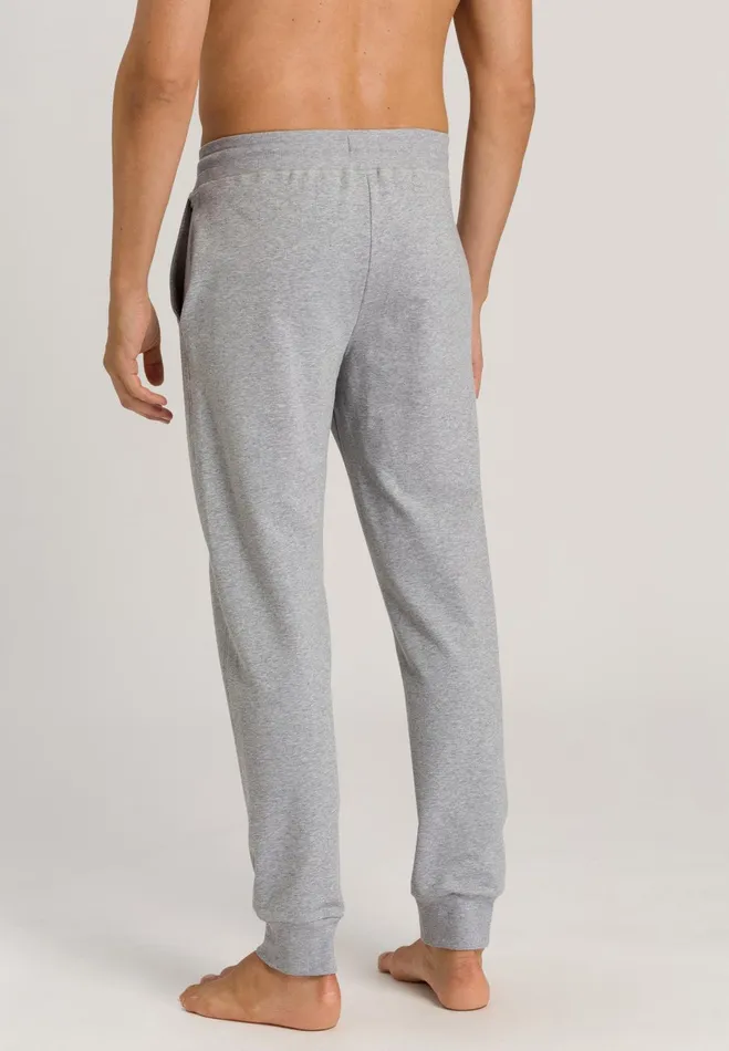 Cotton Drawstring Lounge Pants Grey Melange Men HANRO Bottoms