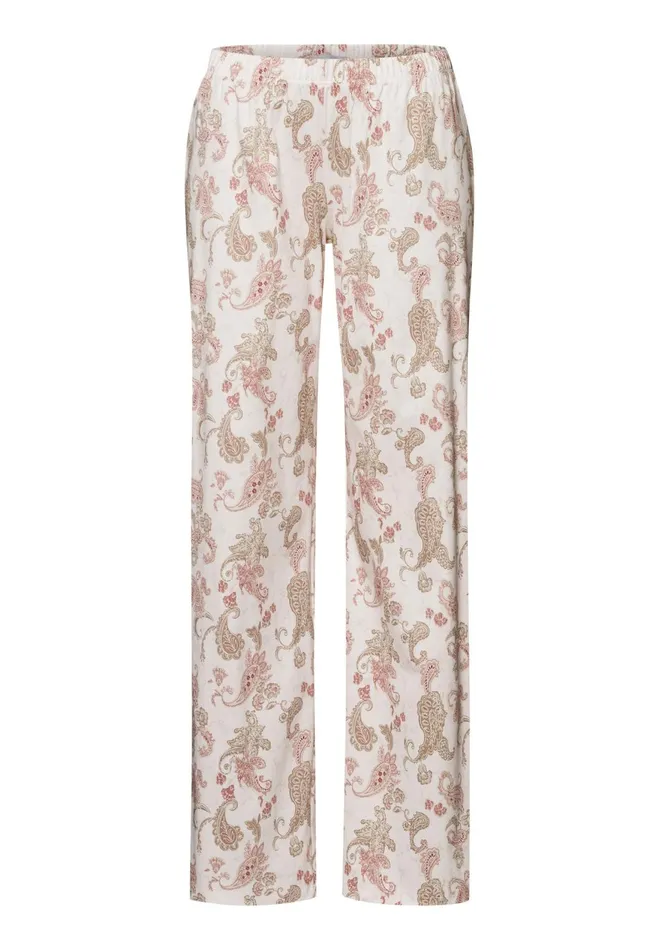 Cotton Knit Pajama Pants Rose Paisley Women HANRO Pajama Bottoms