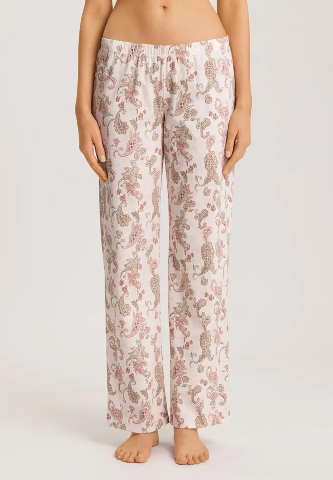Cotton Knit Pajama Pants Rose Paisley Women HANRO Pajama Bottoms
