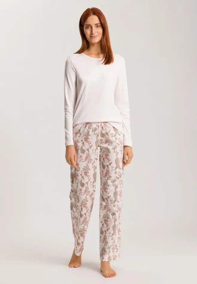 Cotton Knit Pajama Pants Rose Paisley Women HANRO Pajama Bottoms