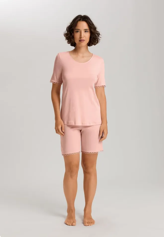Cotton Pajama Set Pink Blaze Women HANRO Pajama Sets