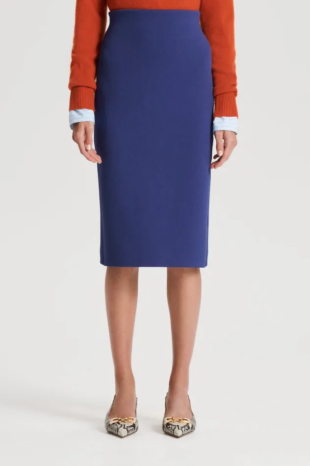 CREPE KNIT PENCIL SKIRT ROYAL Skirts Scanlan Theodore Women