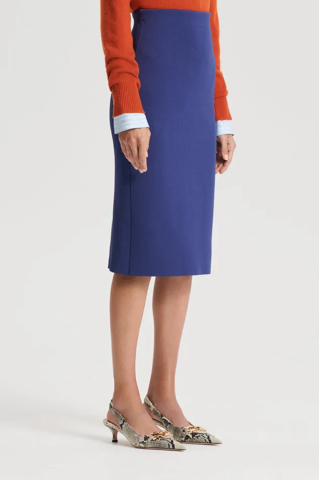 CREPE KNIT PENCIL SKIRT ROYAL Skirts Scanlan Theodore Women
