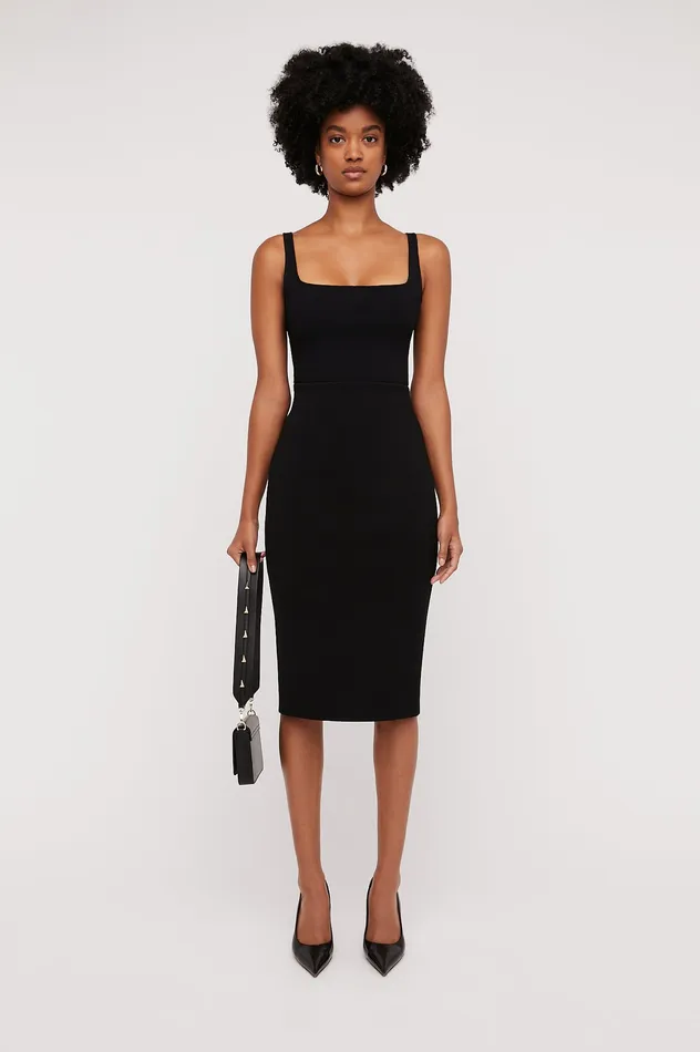 CREPE KNIT SLIT BACK SKIRT BLACK Skirts Scanlan Theodore Women