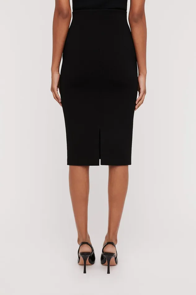 CREPE KNIT SLIT BACK SKIRT BLACK Skirts Scanlan Theodore Women