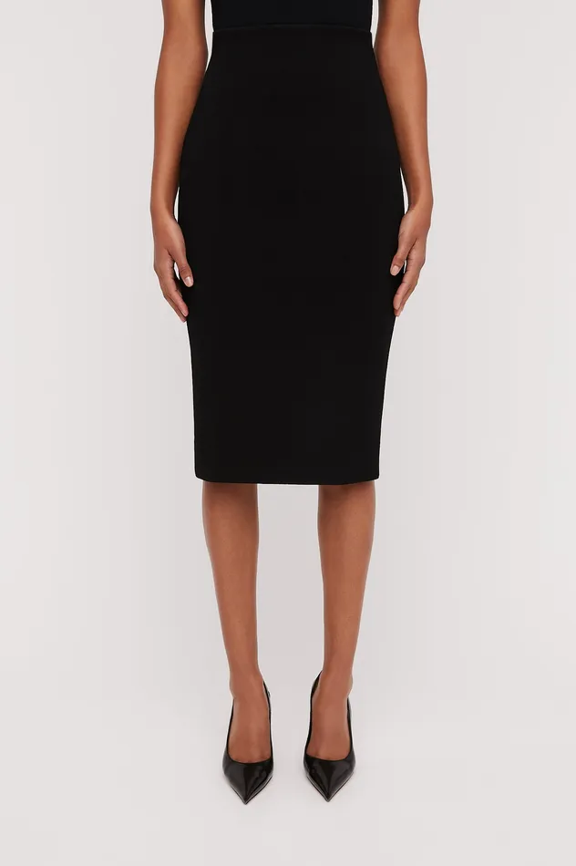 CREPE KNIT SLIT BACK SKIRT BLACK Skirts Scanlan Theodore Women