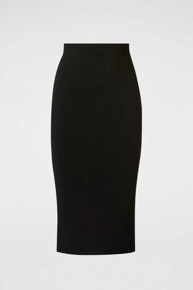 CREPE KNIT SLIT BACK SKIRT BLACK Skirts Scanlan Theodore Women