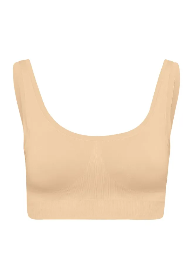 Crop Top Padded Beige Women HANRO Wireless Bras