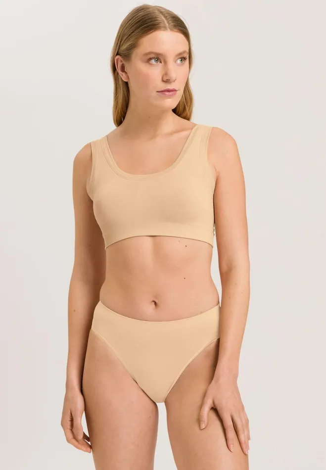 Crop Top Padded Beige Women HANRO Wireless Bras