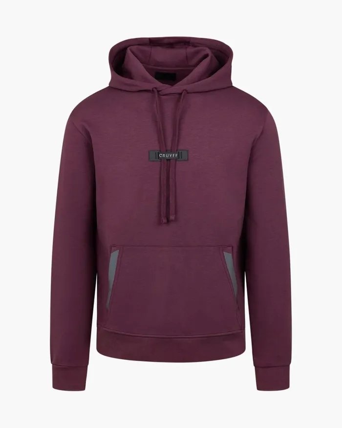 Cruyff Paco Hoodie Wine Men Sweats and Hoodies