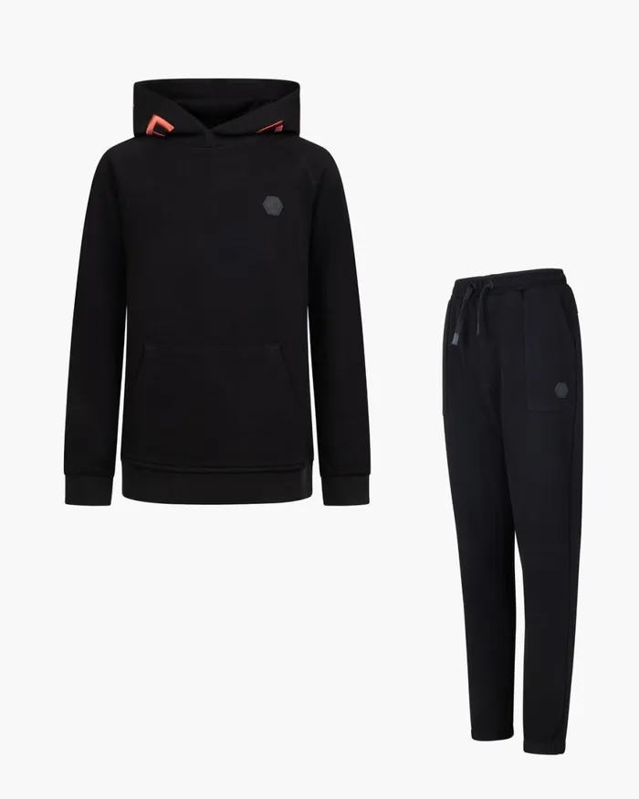 Cruyff Structure Hoodie Black Junior Sweats and Hoodies