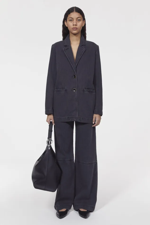 Delphi Denim Blazer Black Women Rodebjer Blazers