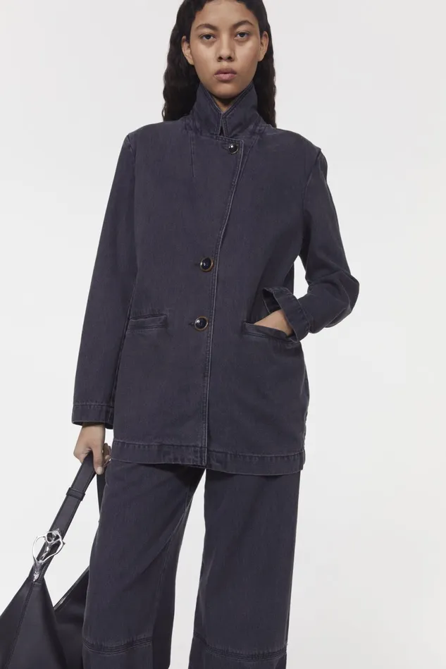 Delphi Denim Blazer Black Women Rodebjer Blazers