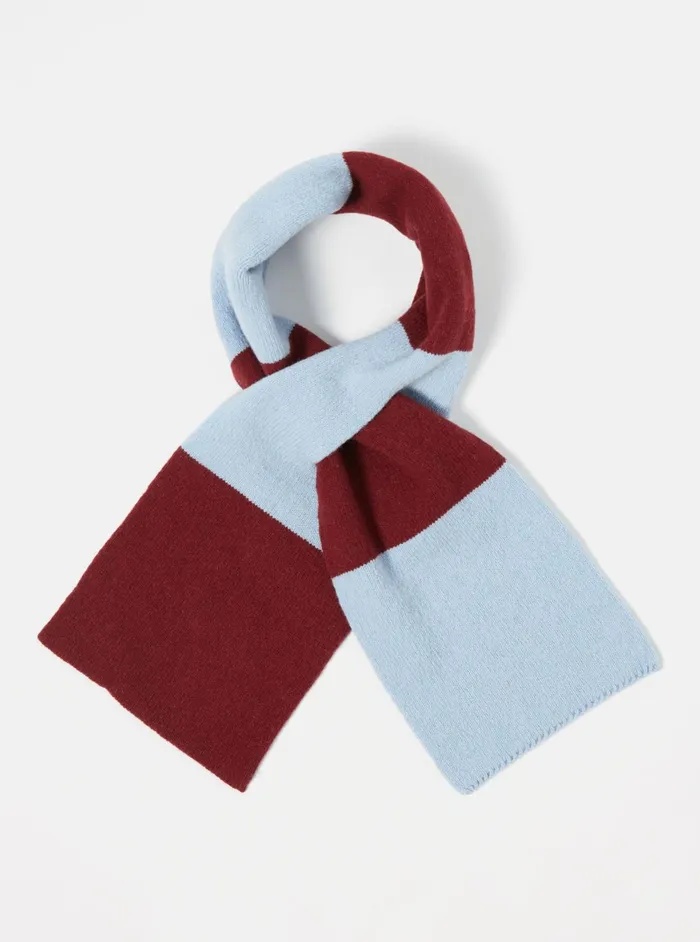 Deluxe Football Scarf In SkyClaret Soft Wool Men Universal Works Scarves