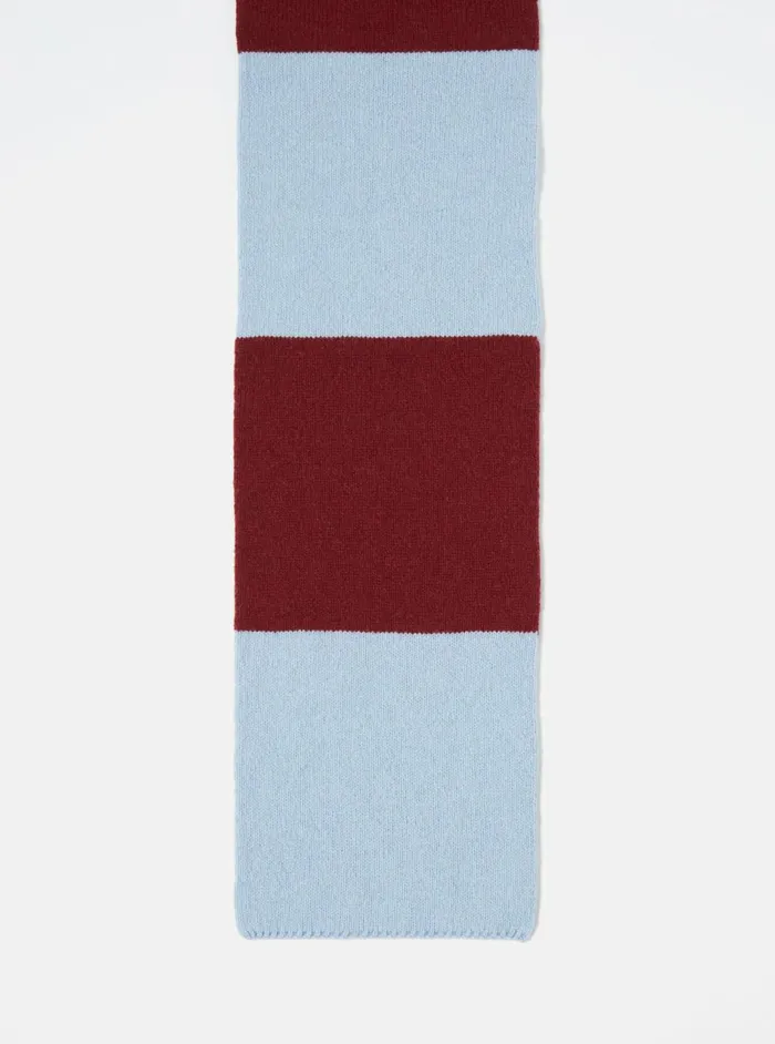 Deluxe Football Scarf In SkyClaret Soft Wool Men Universal Works Scarves