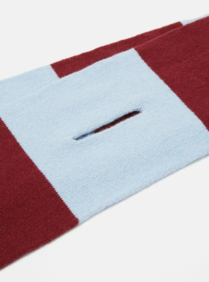 Deluxe Football Scarf In SkyClaret Soft Wool Men Universal Works Scarves