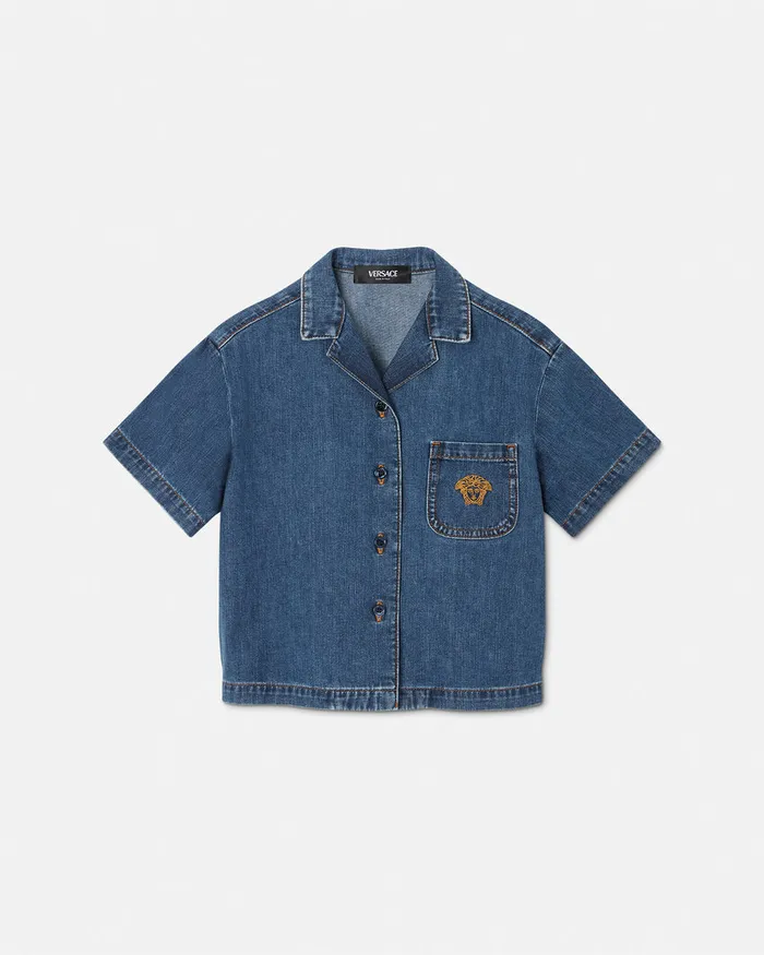 Denim Kids Versace Denim Shirt Blue