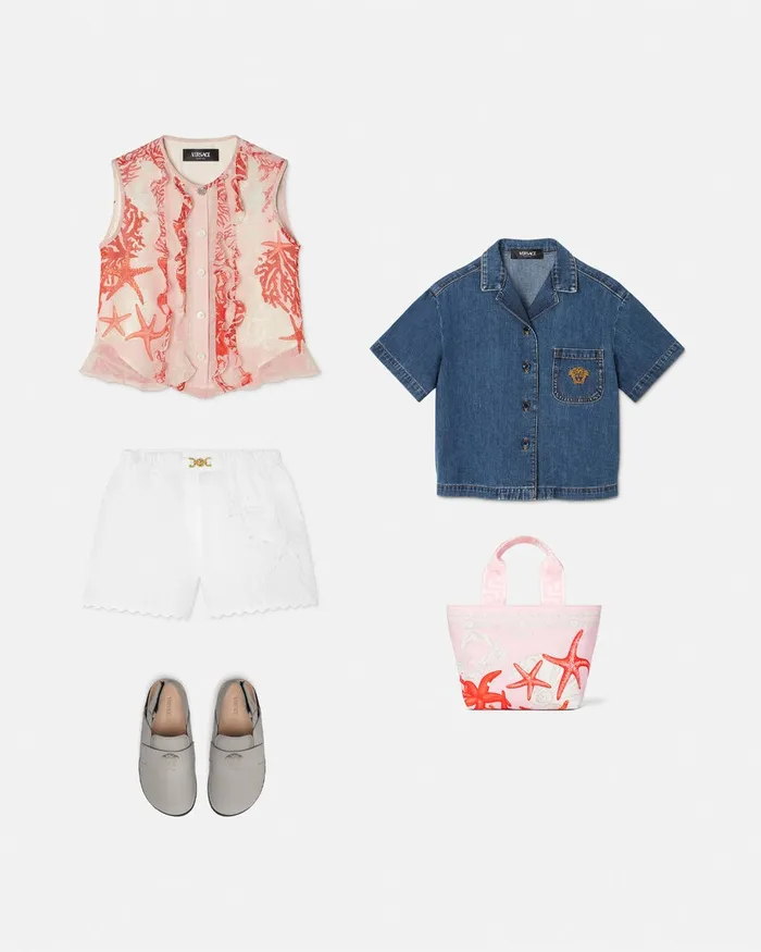 Denim Kids Versace Denim Shirt Blue