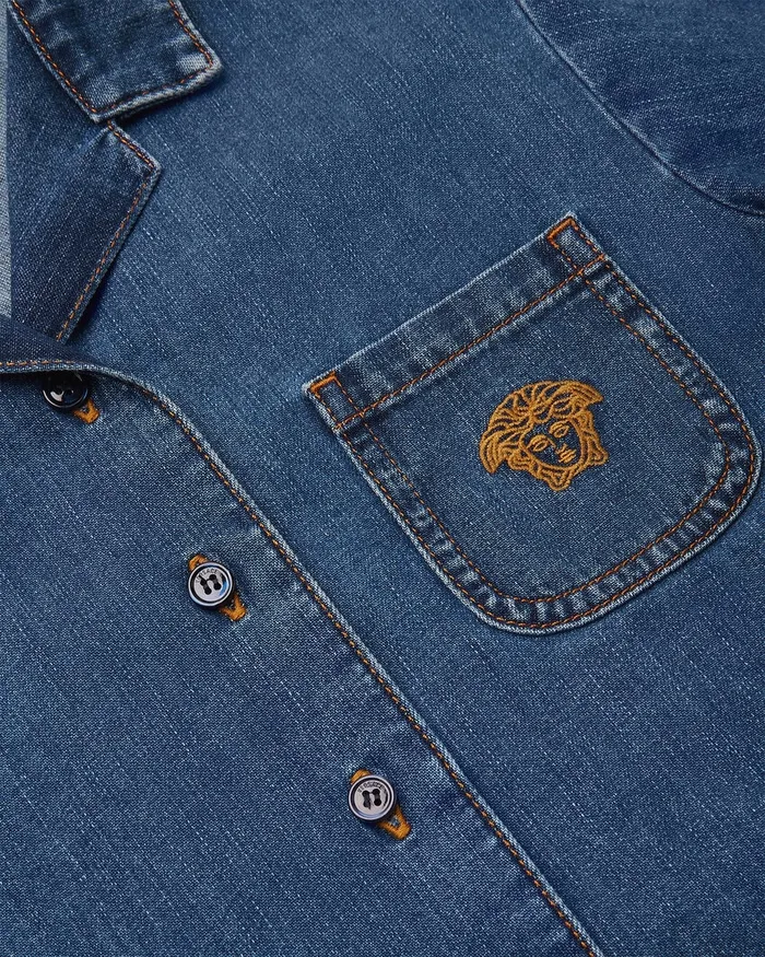 Denim Kids Versace Denim Shirt Blue